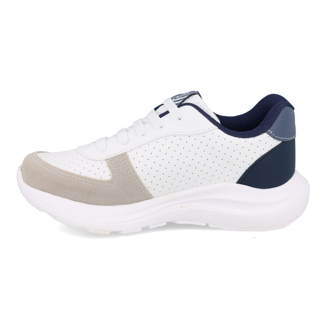 Tênis infantil Jet Kids marinho vista lateral para ajuste e conforto